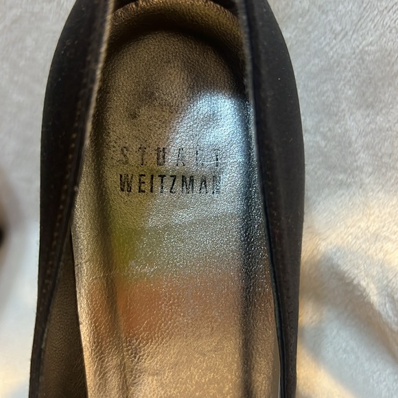 Stuart Weitzman black satin with glitter on toe and  3.75” heel. Size 7. - Picture 3 of 7